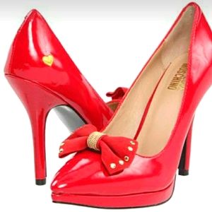 Moschino Love Red Patent Leather Pumps